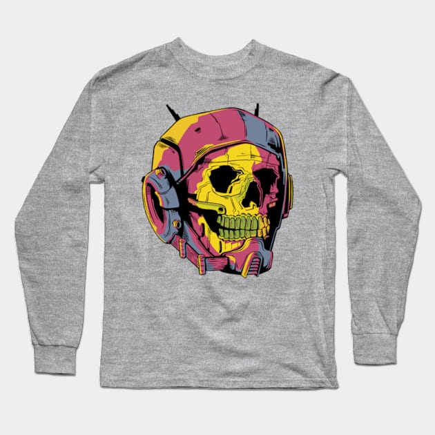 Mecha skull pilot Long Sleeve T-Shirt by Art of Andy W